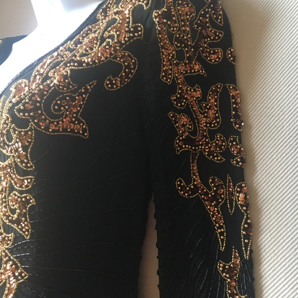 Black & Gold beaded dress